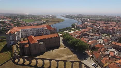 Aerial-view-city-of-Vila-do-Conde-on-Portugal