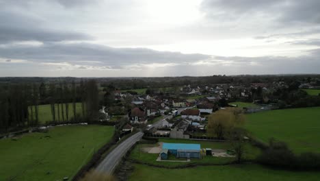 Fyfield-,small-village-Essex-Drone,-Aerial,-view-from-air,-birds-eye-view-4K-footage