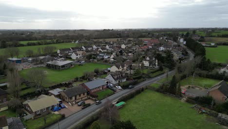 Rising-drone-aerial-Fyfield-,small-village-Essex-UK