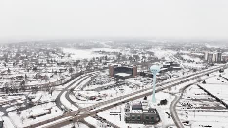 Edina-Minnesota-during-snowy-winter-season,-view-of-rural-city