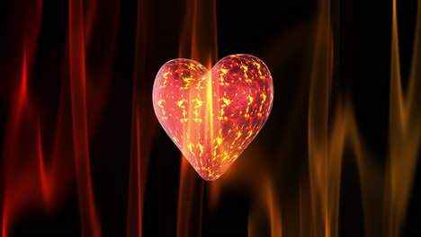 3D-lava-incandescent-glowing-heart-rotating-in-loop-on-background-with-burning-flames