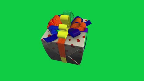 Lgbt-geschenkbox,-Die-Sich-Mit-Grünem-Bildschirm-Für-Chroma-schlüssel-Im-Hintergrund-Dreht