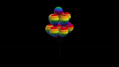 Lgbt-Rotierende-Mehrfarbige-3d-luftballons-Mit-Transparentem-Hintergrund-Des-Alphakanals