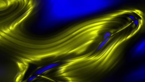 Digital-abstract-animation-of-blue-and-yellow-colors-warping-on-glass-translucent-background