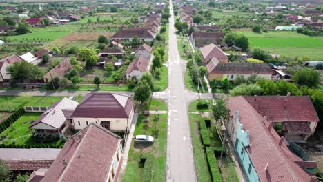 Drone-Flying-Over-Small-Rural-Romanian-Village-Cenei