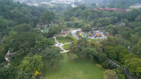 Drone-overview-of-Perdana-botanical-gardens-in-Kuala-Lumpur