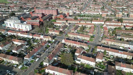 Streets-and-roads-Dagenham-London-UK-Drone,aerial-footage