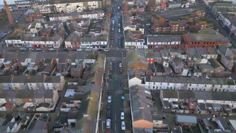 Urban-aerial-street-view-of-English-seaside-port-of-Fleetwood