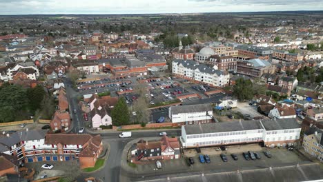 Large-Car-park-Braintree-Essex-UK-aerial-high-point-of-view