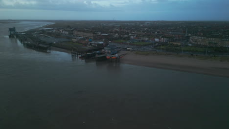 Urban-fishing-port-of-Fleetwood-reveal-over-river-Wyre-and-RNLI-lifeboat-station-at-dawn