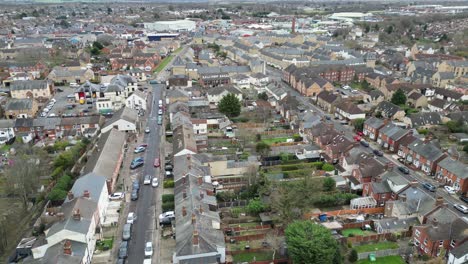 Panning-Drone-aerial-Braintree-Essex-UK-Drone,-Aerial-streets-and-housing