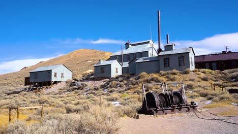 A-scenic-shot-of-a-ghost-town,-Bodie-mine,-the-wild-Wild-West