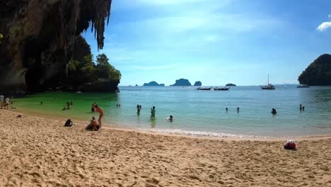 Thailand's-most-beautiful-beach-in-Railay,-Krabi,-Ao-Nang