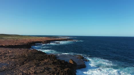 Drone-Footage-of-Carnarvon-Blowholes-in-Action,-Western-Australia