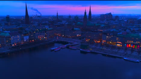 Hyperlapse-of-Hamburg-Skyline-Before-Sunset