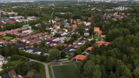 Residential-neighborhood-of-Vallingby-suburban-district-of-Stockholm,-Sweden