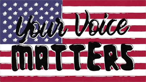 Your-Voice-Matters,-USA-Flag,-Retro-Style-Grungy-Animation