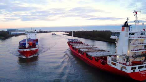 A2B-Comfort-Cargo-Ship-Closely-Passing-Another-Along-Oude-Maas
