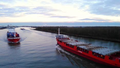 A2B-Leader-Cargo-Ship-Closely-Passing-Another-Along-Oude-Maas