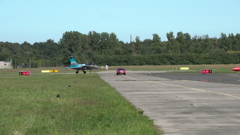 French-Air-Force-Rafale-Solo-Display-On-The-Taxiway-During-The-LOTOS-Gdynia-Aerobaltic-Airshow-2021-In-Poland