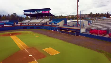 4K-Drone-Video-of-Goldpanner-Baseball-Field-in-Fairbanks,-AK-during-Summer-Day