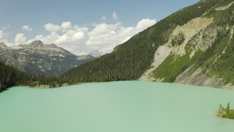 4k-Aerial-Drone-Shot-of-Joffre-Lakes-Turquoise-Lakes,-Provincial-Park-in-British-Columbia,-Canada