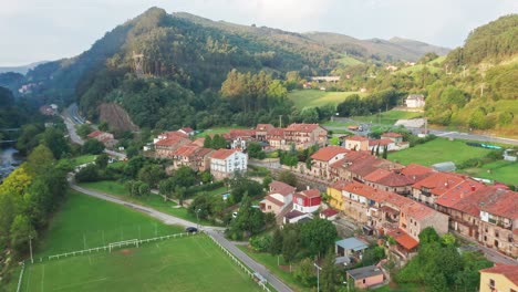 Typical-north-Spanish-rural-village-in-green-natural-valley