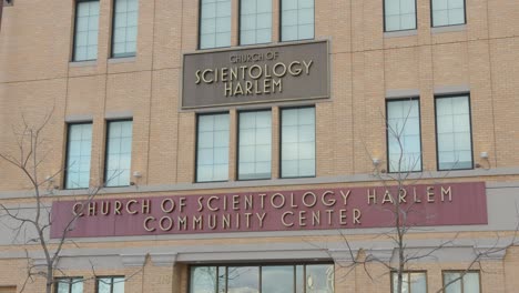 Wide-Slow-Motion-of-the-Church-of-Scientology-Harlem-Branch