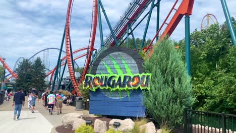 Rougarou-Roller-coaster-ride-in-Cedar-Point-Amusement-Park-in-Sandusky-Ohio,-USA