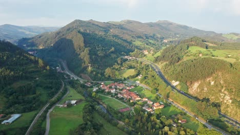 Aerial-view-picturesque-village-of-Riocorvo-surrounded-by-Nature,-Cartes