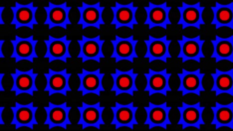 Abstrakt,-Hintergrundanimation,-Nach-Rechts-Scrollend,-Rote-Kreise-Auf-Blau-Und-Schwarz