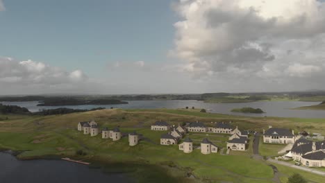 Aerial-Shot-of-the-Idyllic-Lough-Erne-Resort-is-situated-on-Lough-Erne,-Enniskillen,-County-Fermanagh,-Northern-Ireland