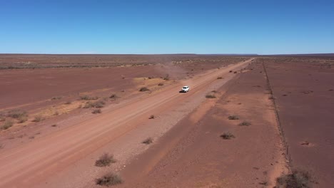 A-4x4-safari-car-drives-over-a-long-road-in-Namibia