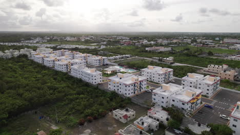 Aerial-Drone-Flying-Over-Brand-New-Apartments-And-Residences-Ready-To-Be-Sold-To-Buyers-In-Punta-Cana