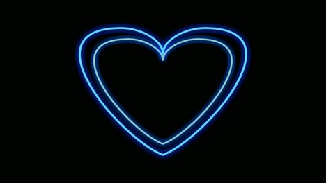 Neon-light-border-love-heart-shape-animation-on-black-background
