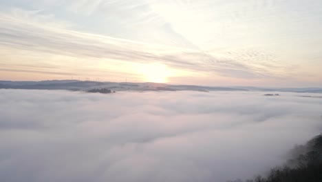 Beautiful-sunrise-over-the-fog-filled-valleys-of-the-Westerwald-mountain-range