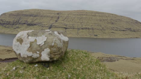 Wide-Vista-of-the-Lake-Above-the-Ocean-in-the-Faroe-Islands