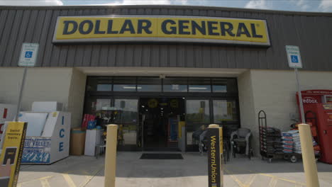 Customers-enter-and-exit-Dollar-General-Timelapse-with-extreme-wide-angle