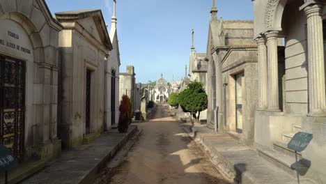 Long-Narrow-Road-inside-of-Cemetery-of-Agramonte-on-a-Sunny-Spring-Day
