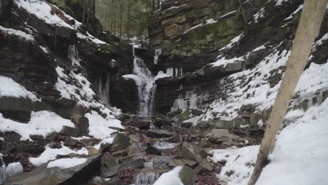 Waterfall-in-Mountains,-Infinite-Cinemagraph-Loop-of-Water-Stream