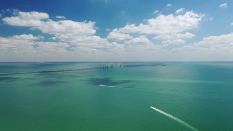 Distant-View-Of-Sunshine-Skyway-Bridge-Spanning-Tampa-Bay-In-Florida
