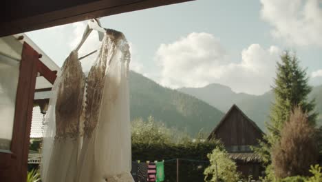 Bride-dress-on-display-outside