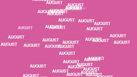 August-Text-Animation-Falling-on-pink-background