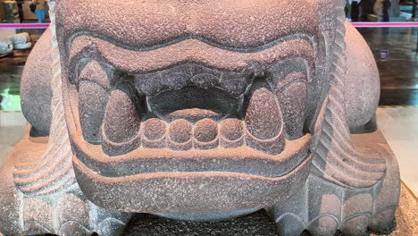 Vista-De-Un-Dios-Animal-Representante-De-La-Cultura-Azteca-En-Tenochtitlan-Mexico