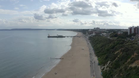 Dolly-back-drone-shot-over-Bournemouth-Promenade