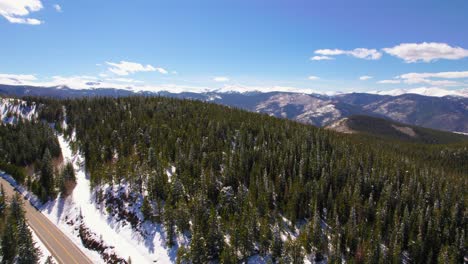 Aerial-Drone-Footage-Flying-Over-Alpine-Mountain-Peak-Revealing-Wide-Open-Rocky-Mountain-Range-in-Mount-Evans,-Colorado-USA