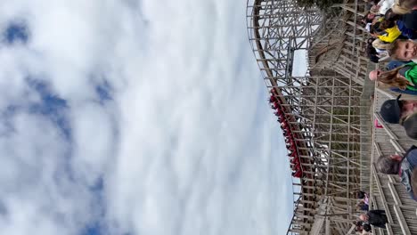 A-large-wooden-roller-coaster-at-The-Tayto-park-in-Ireland