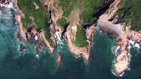 Aerial-drone-fly-over-sea-coastline