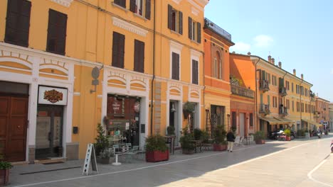 Architectural-Facade-Of-Historic-City-Centre-During-Daytime-In-Cesena,-Northern-Italy