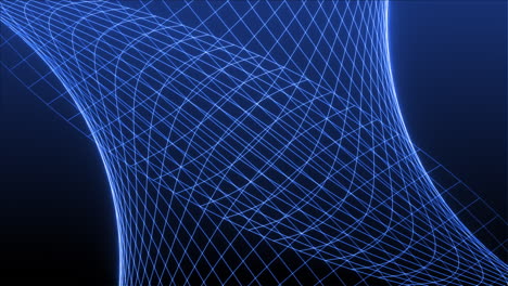 Two-blue-grid-planes-cross-and-form-a-glowing-continuous-animation-loop